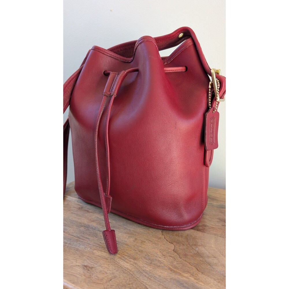 Coach Vintage 9952 Lula’s Legacy Drawstring Crossbody Bucket Bag Red Leather 95'